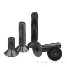 Din7991 Countersunk Head Hex Fekete Szén acél Csavar teljes szál m6 m8